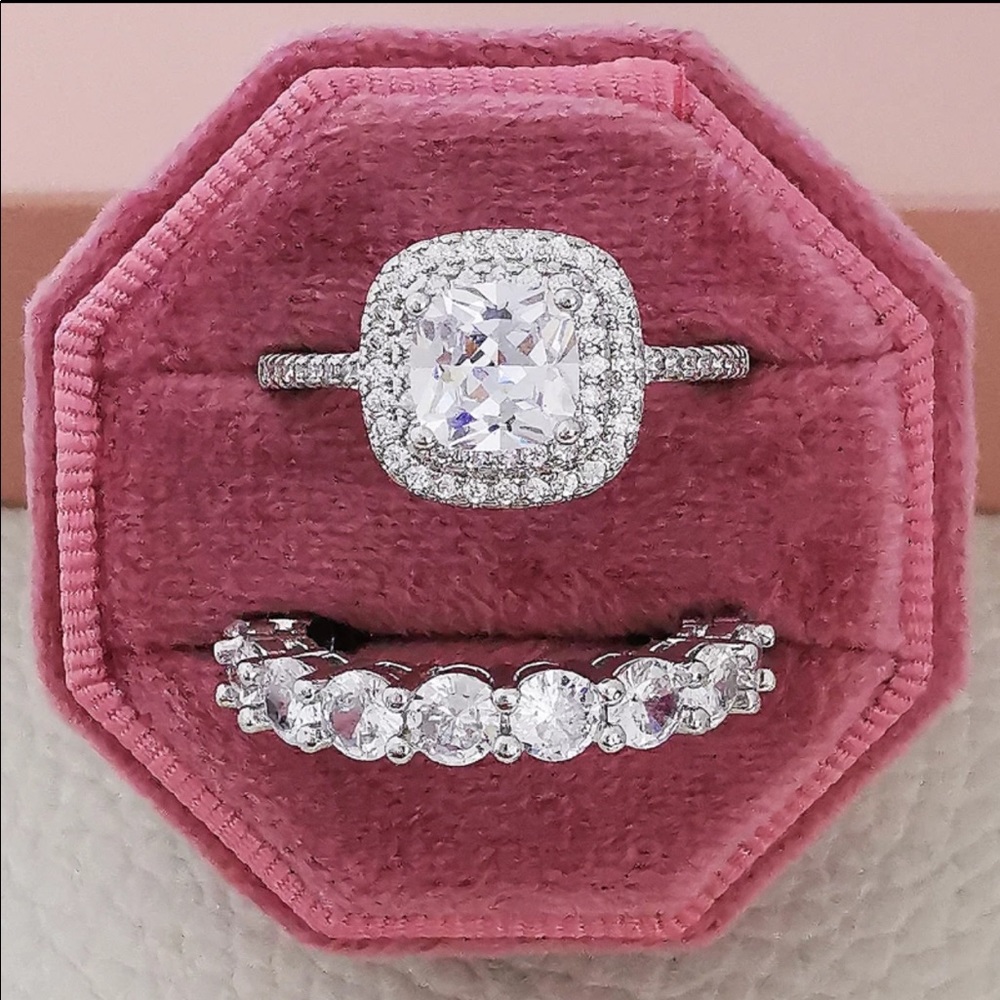 đź’™Luxury Sterling Silver Double Ring - Picture 2 of 2